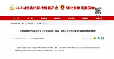 中国铁路武汉局集团有限公司副总经理张霁欣被查