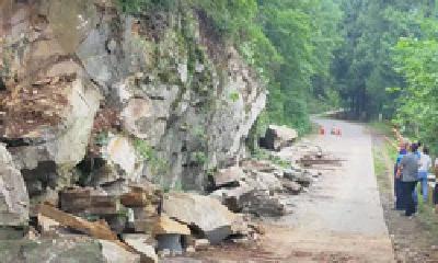 受降雨影响多处山体滑坡 牛头山森林公园暂停对外开放