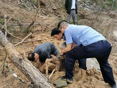 竹溪八旬老太拾柴身陷淤泥 民警村警徒手刨泥将其救出