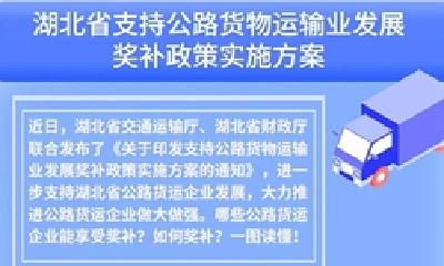 最高奖励100万！湖北支持公路货运企业做大做强