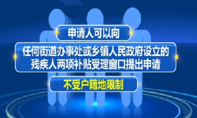 随时办跨域办全程网办 “残疾人两补”审定权下放到乡镇