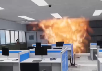 办公室意外起火 原是弹烟灰惹的祸
