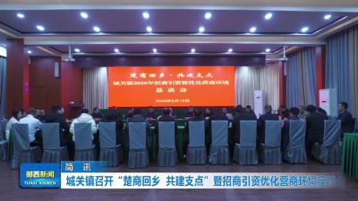 城关镇召开“楚商回乡 共建支点”暨招商引资优化营商环境座谈会