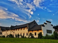 江陵资福寺 蓝天与晚霞