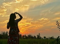 江陵资福寺 蓝天与晚霞