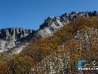 航拍：神农架初雪秋色 山上冰雪山下秋