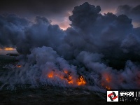 摄影师拍基拉韦厄火山岩浆流入海震撼画面