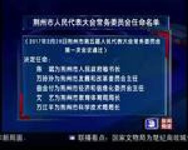 荆州市人民代表大会常务委员会任命名单