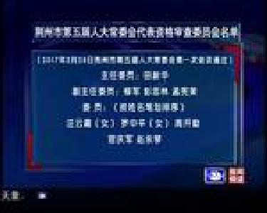 荆州市第五届人大常委会代表资格审查委员会名单