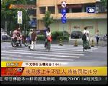斑马线上车不让人 将被罚款扣分