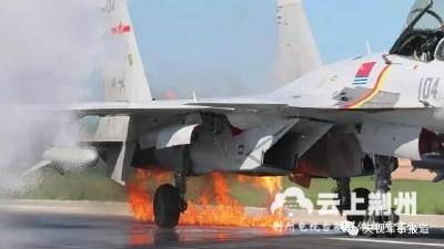 太惊险！歼-15空中撞鸟群 飞行员驾机带火迫降