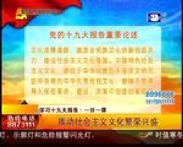 学习十九大报告：推动社会主义文化繁荣兴盛