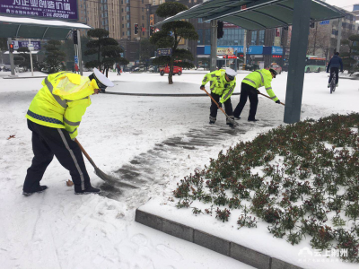 铲除城区积雪 交警有个青年突击队