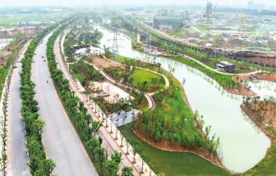 楚国八百年城市公园一期初具规模 二期施工已展开
