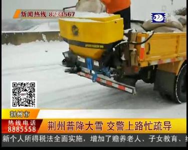 荆州普降大雪 交警上路忙疏导