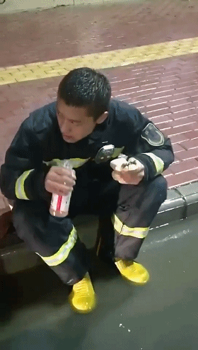 吞下11个包子的消防员上热搜！有一种饭叫“快吃​，出警了​！”
