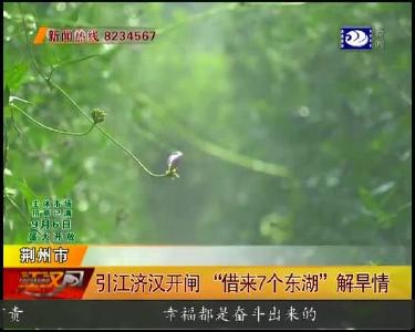 引江济汉开闸“借来7个东湖”解旱情