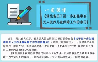 湖北出台这项政策，对1.4万事实无人抚养儿童进行精准保障！