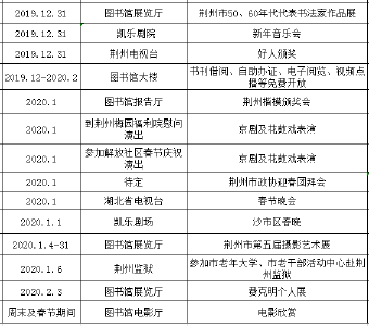 期待！荆州市2020年元旦春节期间文化活动出炉