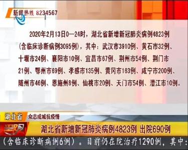 湖北省新增新冠肺炎病例4823例 出院690例