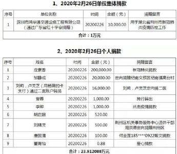 荆州市红十字会关于接收捐赠情况公示（二十九）