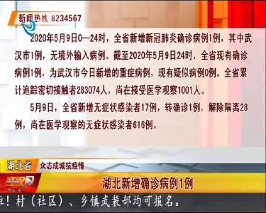 湖北新增确诊病例1例