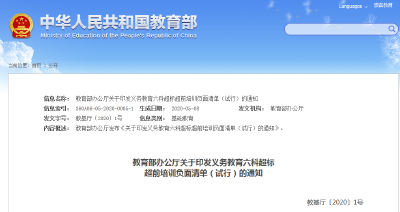 有孩必看！教育部发布了一份负面清单