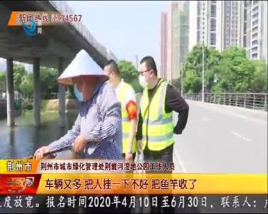 荆州城区公园禁渔 垂钓者屡禁不绝
