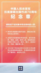 重磅！中央将颁发“中国人民志愿军抗美援朝出国作战70周年”纪念章