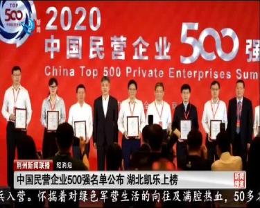 短消息：中国民营企业500强名单公布 湖北凯乐上榜