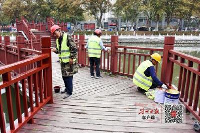 城市变化：旧貌换新颜 荆沙河九曲桥启动维修改造