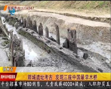 郢城遗址考古 发现三座中国最早木桥