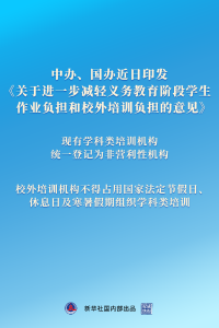 重磅！中办国办印发《关于进一步减轻义务教育阶段学生作业负担和校外培训负担的意见》