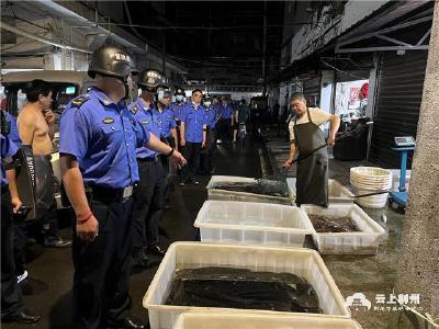 今天凌晨多部门开展航空路新生市场综合整治