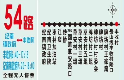 54路公交线路即将开通！途经纪南镇多个村……