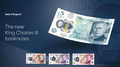 英国央行公布印有国王查尔斯三世头像的纸币设计