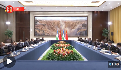 习近平同乌兹别克斯坦总统米尔济约耶夫会谈