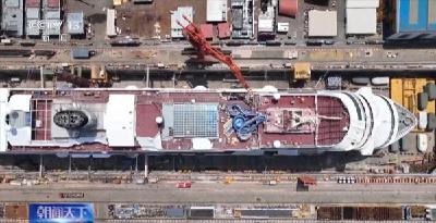 我国首艘国产大型邮轮预计将于6月6日正式出坞