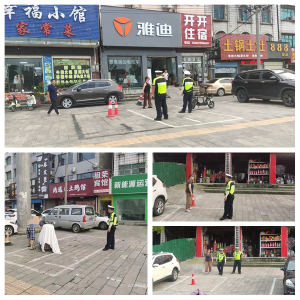 商家私占公共停车位，荆州交警还“位”与民