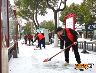 荆州技师学院开展党员干部清雪除冰行动