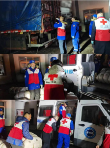 荆州市红十字会发放一批救灾物资