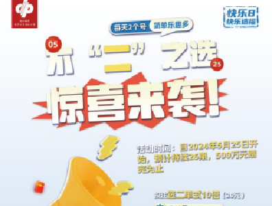我爱快乐8|湖北福彩明日启动“不二之选，惊喜来袭”500万回馈！