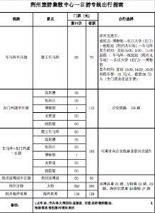 荆州旅游集散中心“一日游专线”从2024年10月1日起正式启动