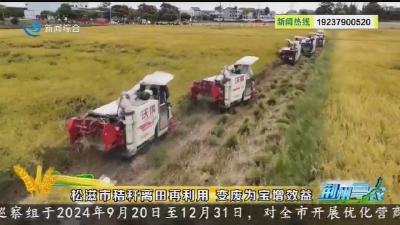 松滋市秸秆离田再利用 变废为宝增效益