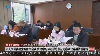 市人大常委会党组扩大会议 传达学习习近平总书记考察湖北重要讲话精神