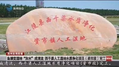 鱼塘变湿地“灰水”成清流 西干渠人工湿地水质净化项目（资市段）完工