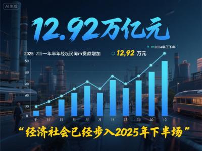 央行：上半年人民币贷款增加12.92万亿元