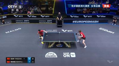 孙颖莎夺冠！国乒包揽WTT欧洲大满贯瑞典站女单冠亚军