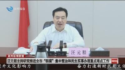 汪元程主持研究推进全市“群腐”集中整治和民生实事办理重点难点工作