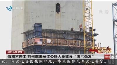 假期不停工  荆州李埠长江公铁大桥建设 “满弓劲发”